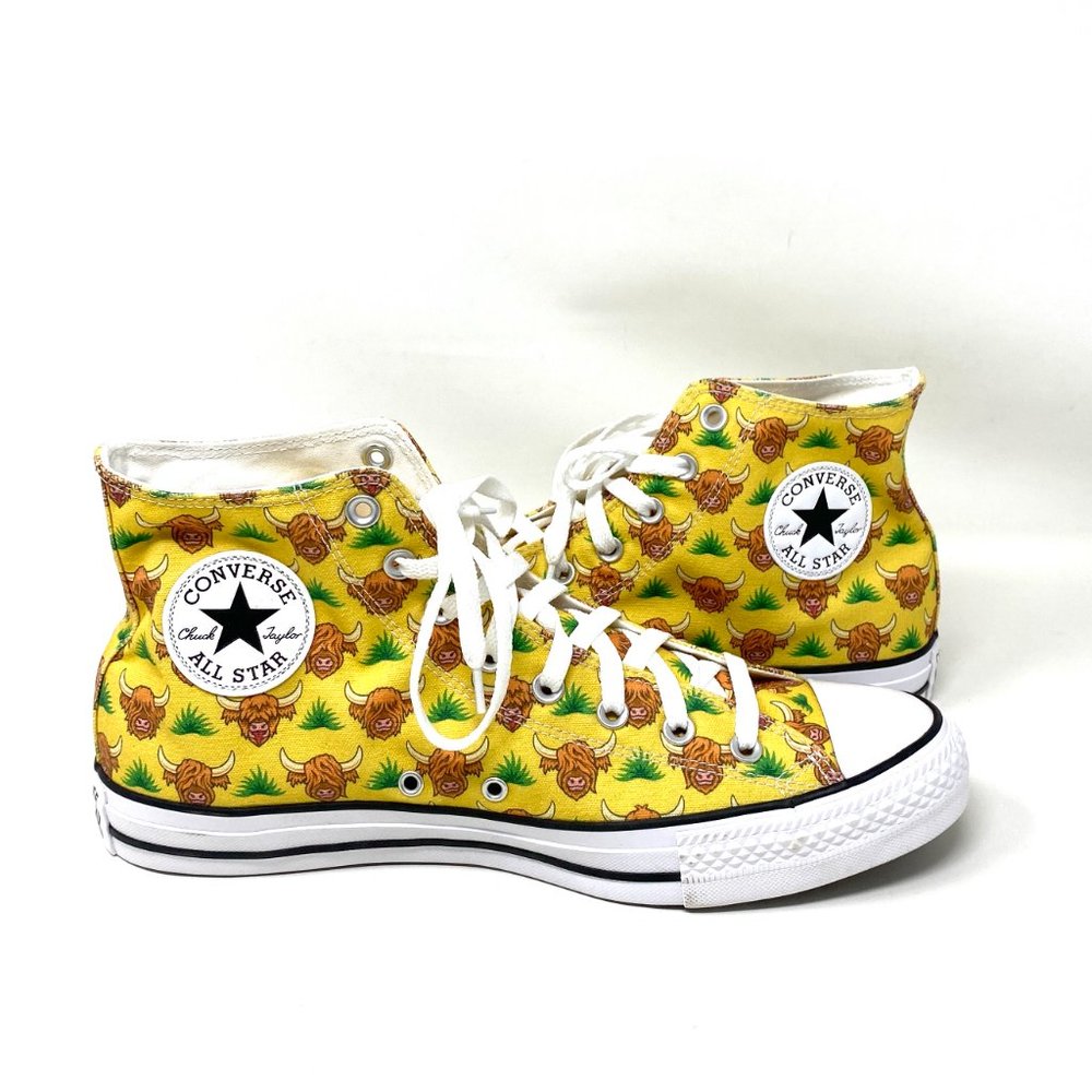 💖MEGA SALE💖Converse Chuck Taylor Ctas HI Highland Yellow Canvas Men's A02378C - Picture 4 of 9